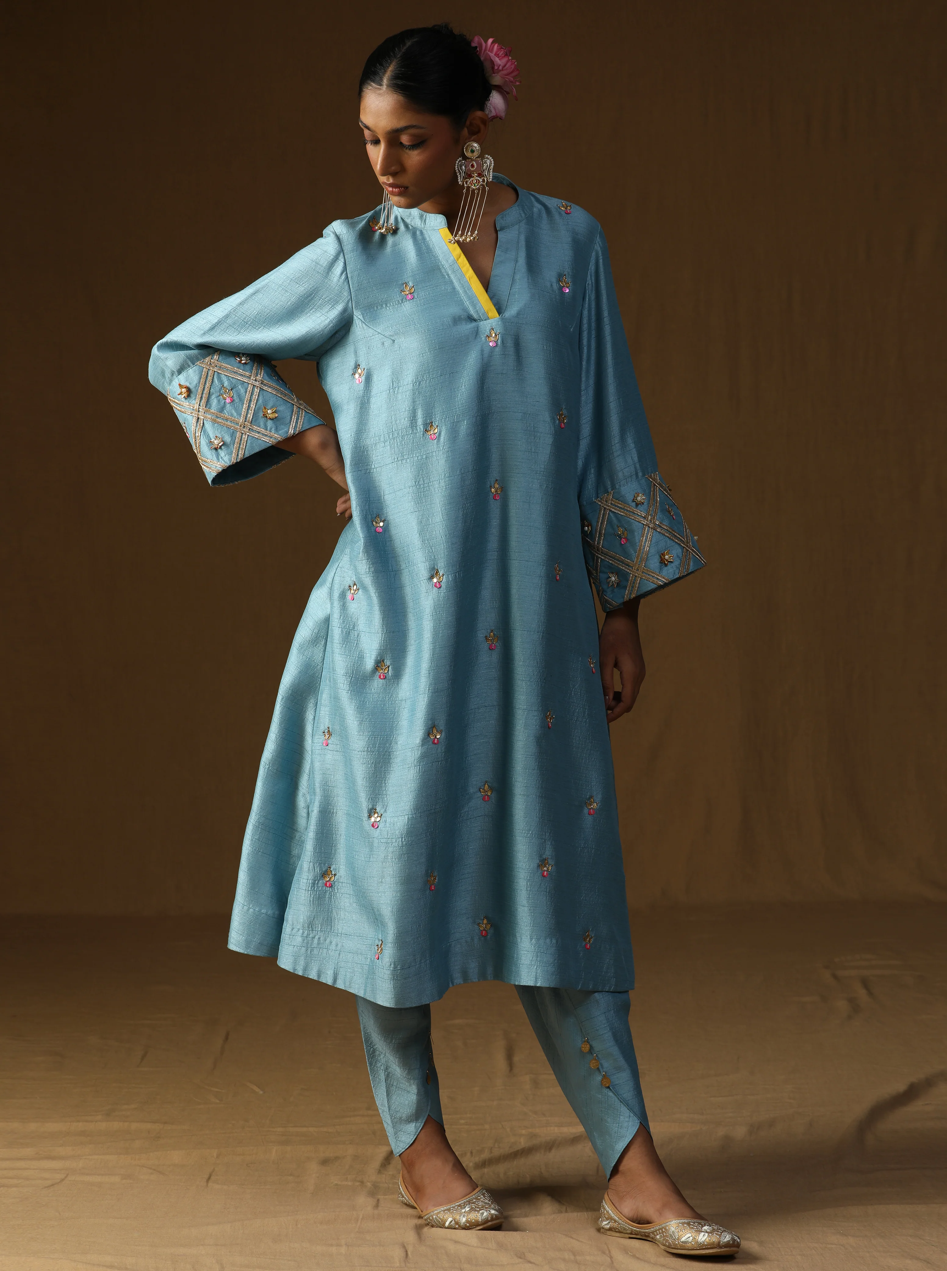 Chitra – Komal Firozi Embroidered Suit Set - Image 3