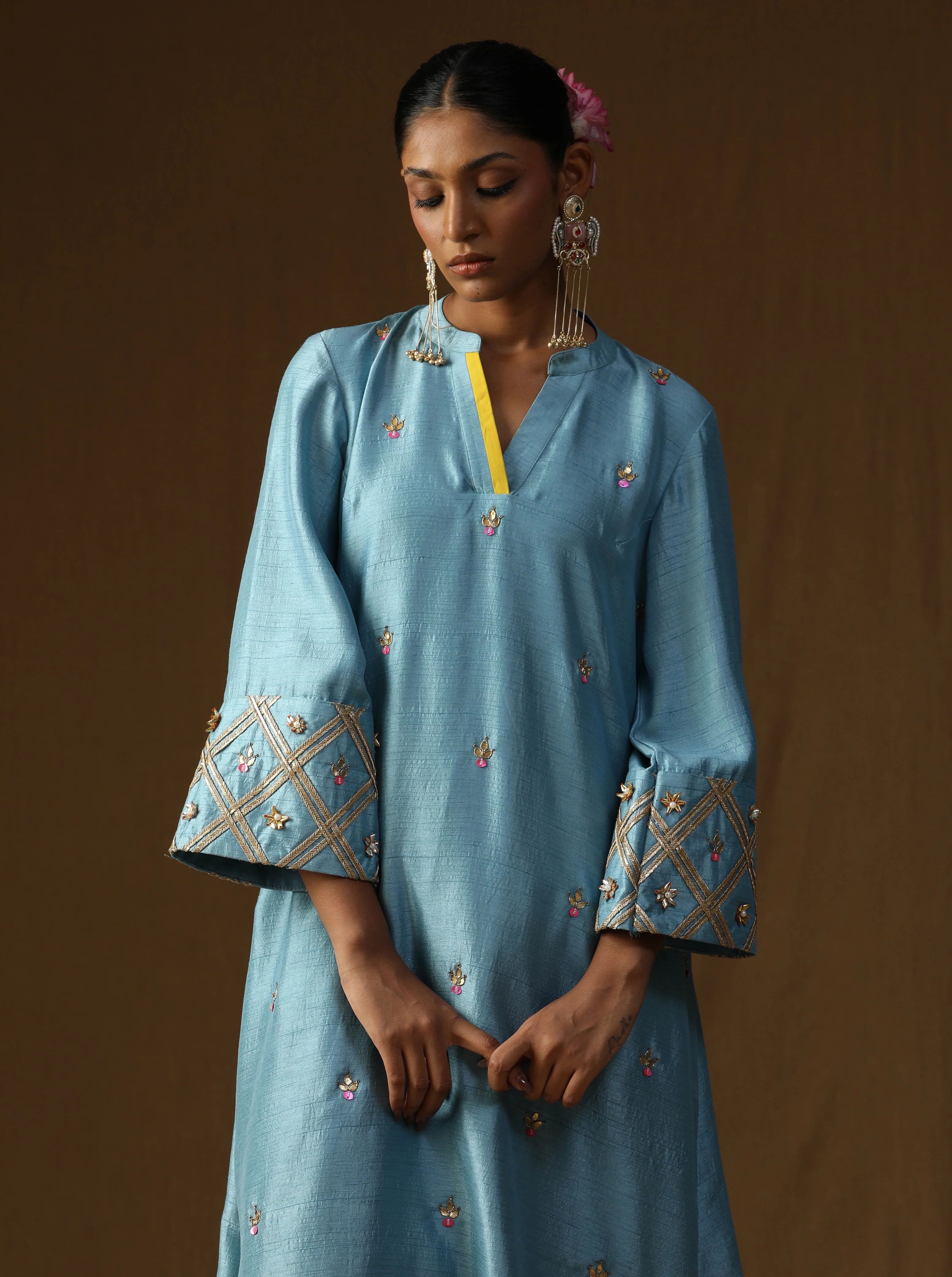 Chitra – Komal Firozi Embroidered Suit Set - Image 4