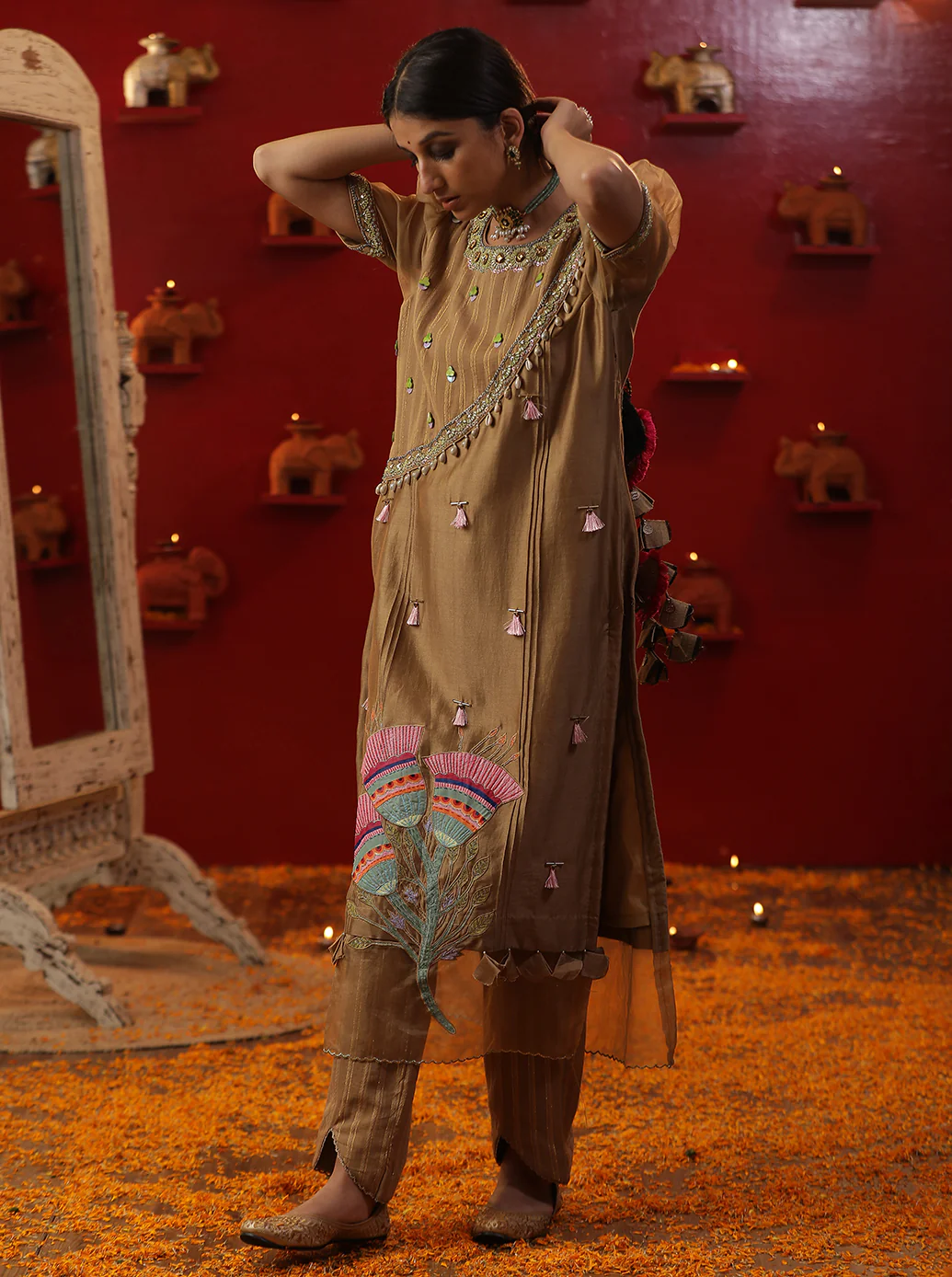 Gold Bell Handpainted Suit set - Image 2
