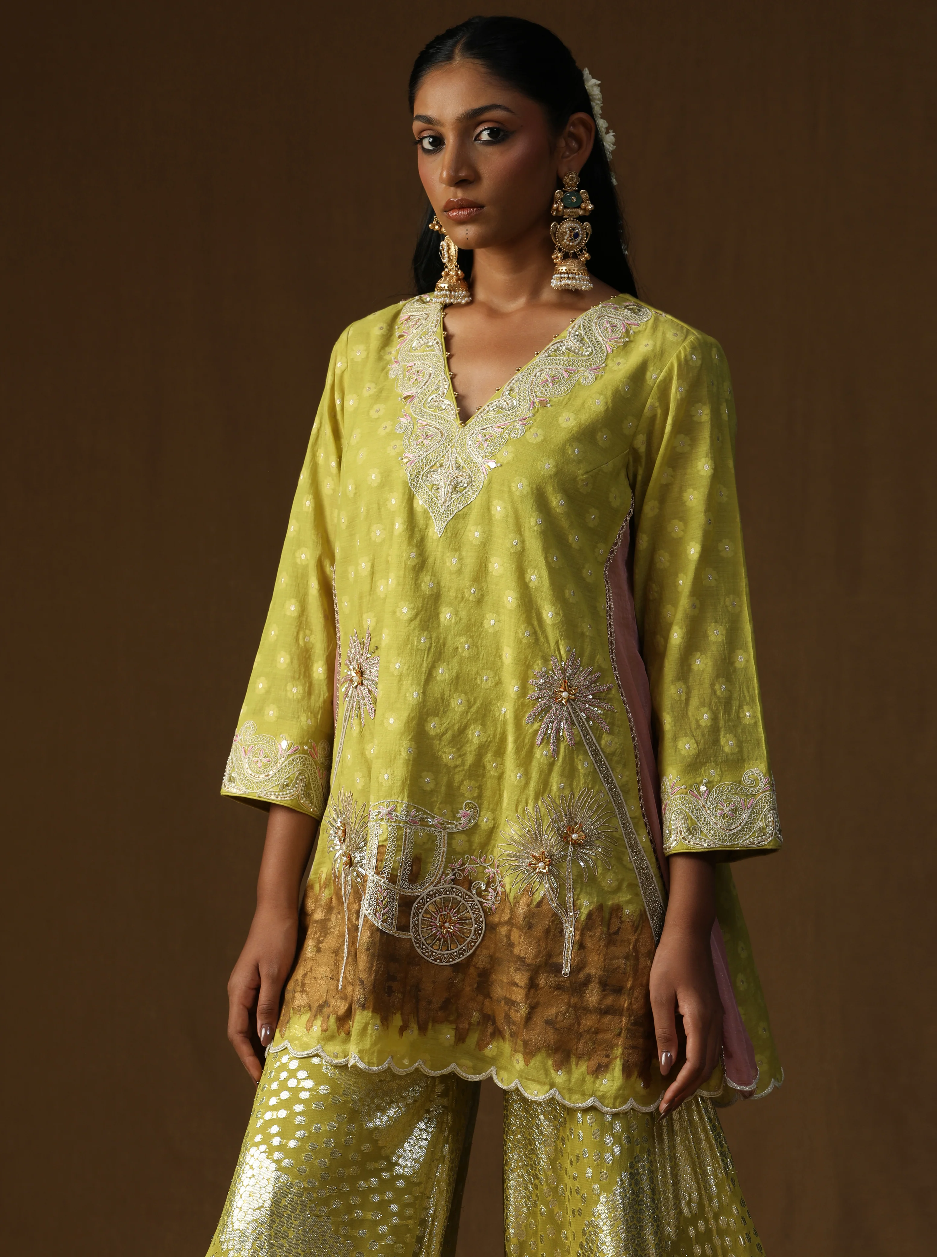 Noor Gul lime Sharara Set - Image 3