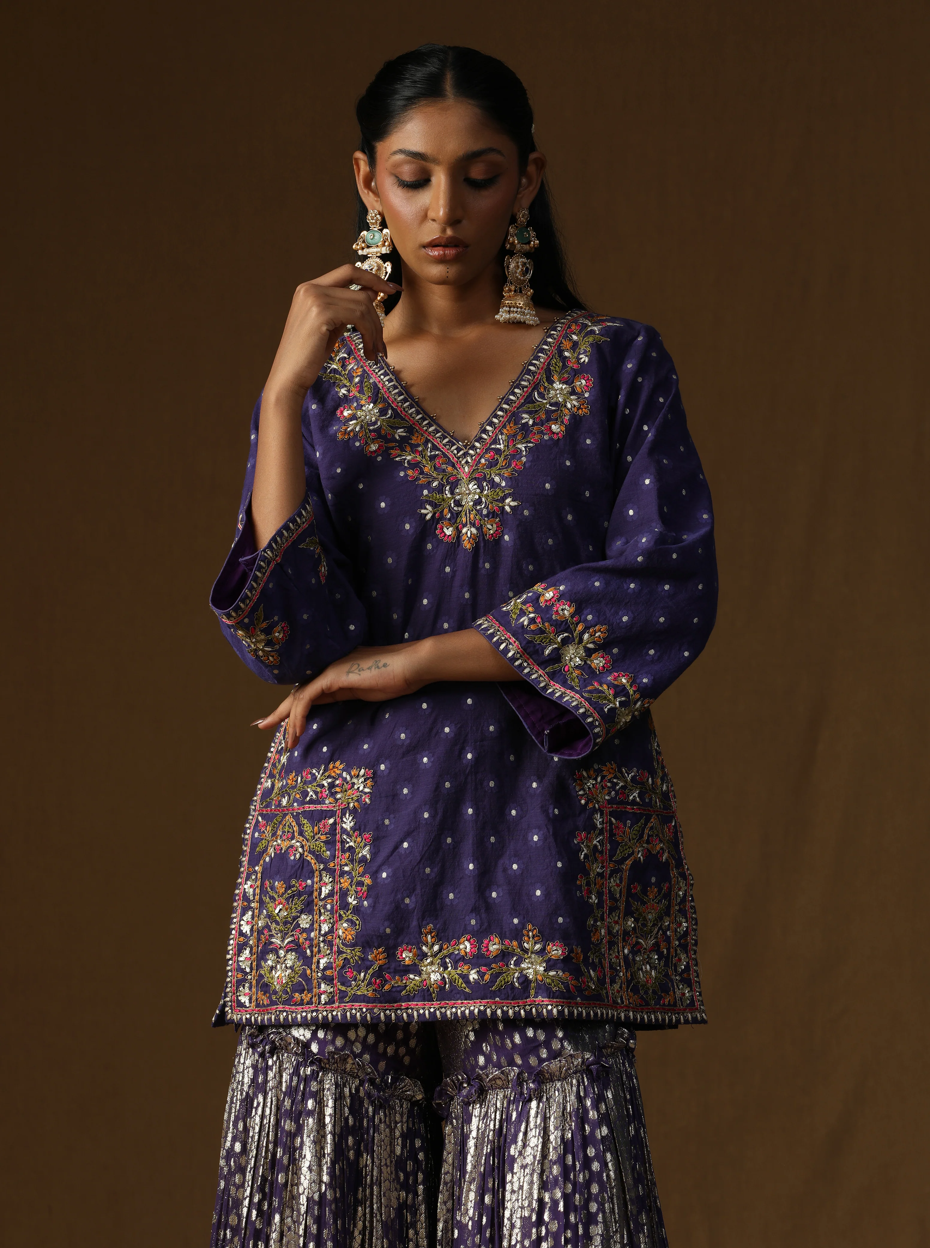 Noorika -Neel Kusum Sharara Set - Image 3