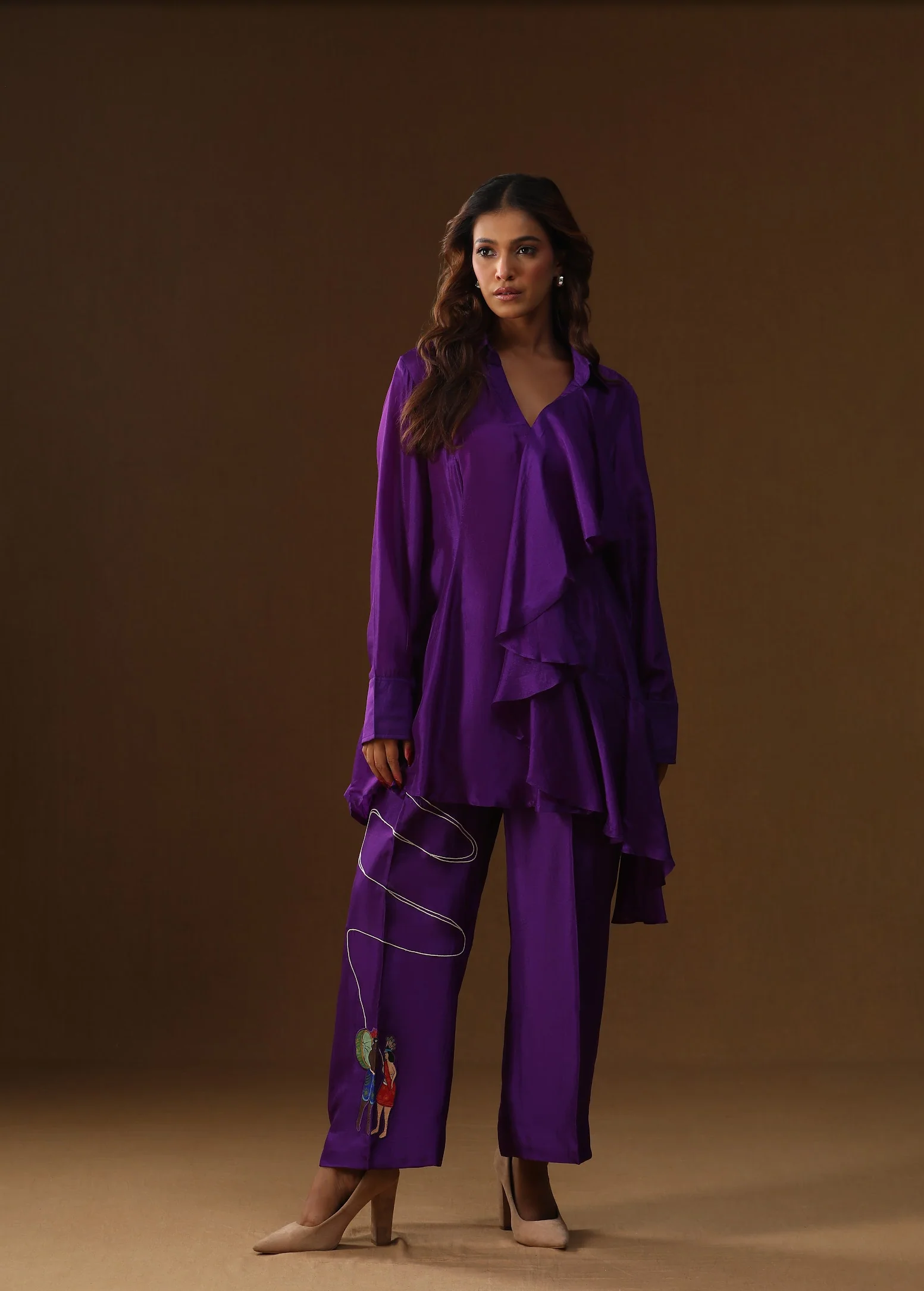 Purple handpainted coord set