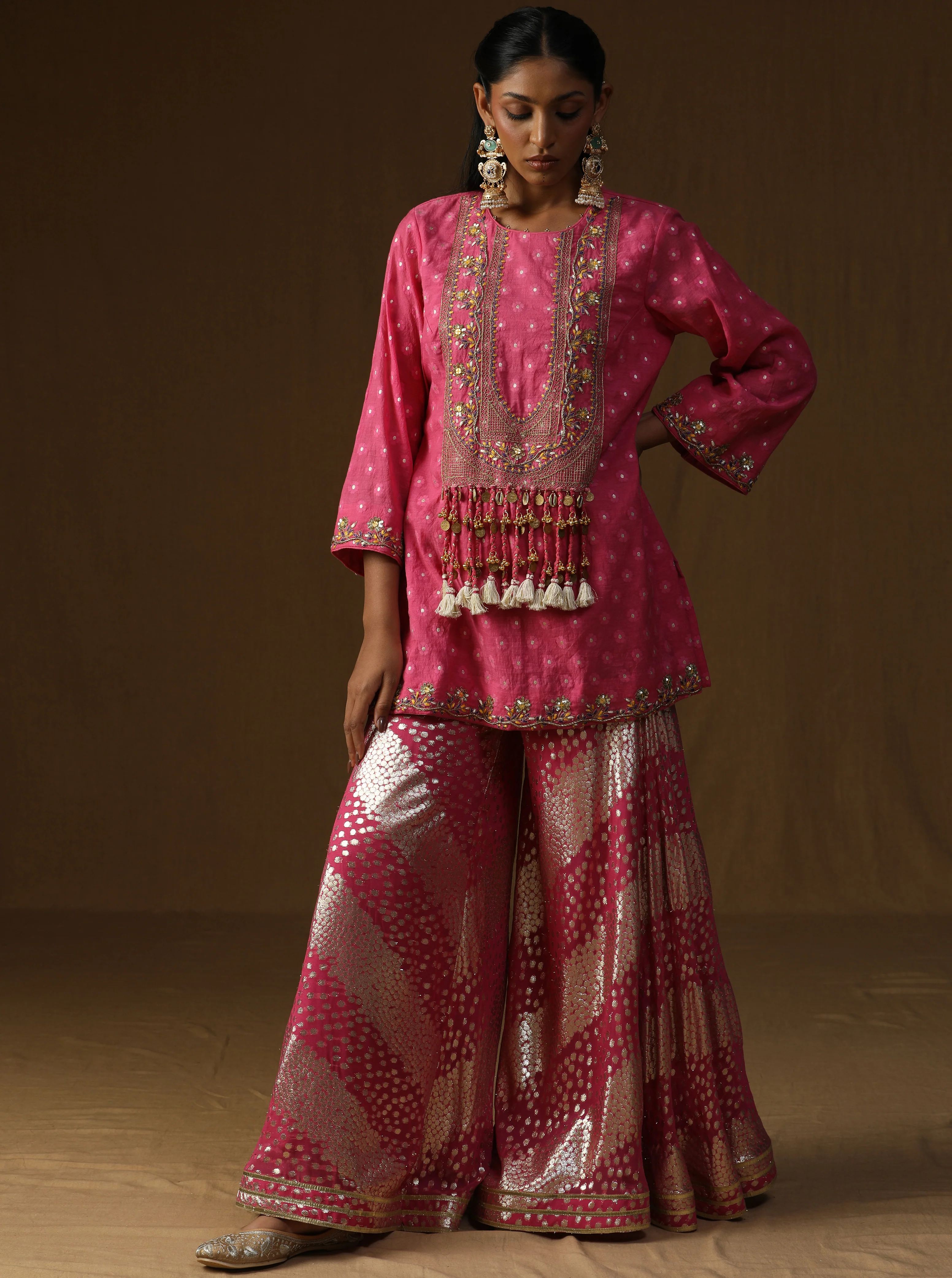 Rasika — Gulabi Embroidered Sharara Set - Image 3