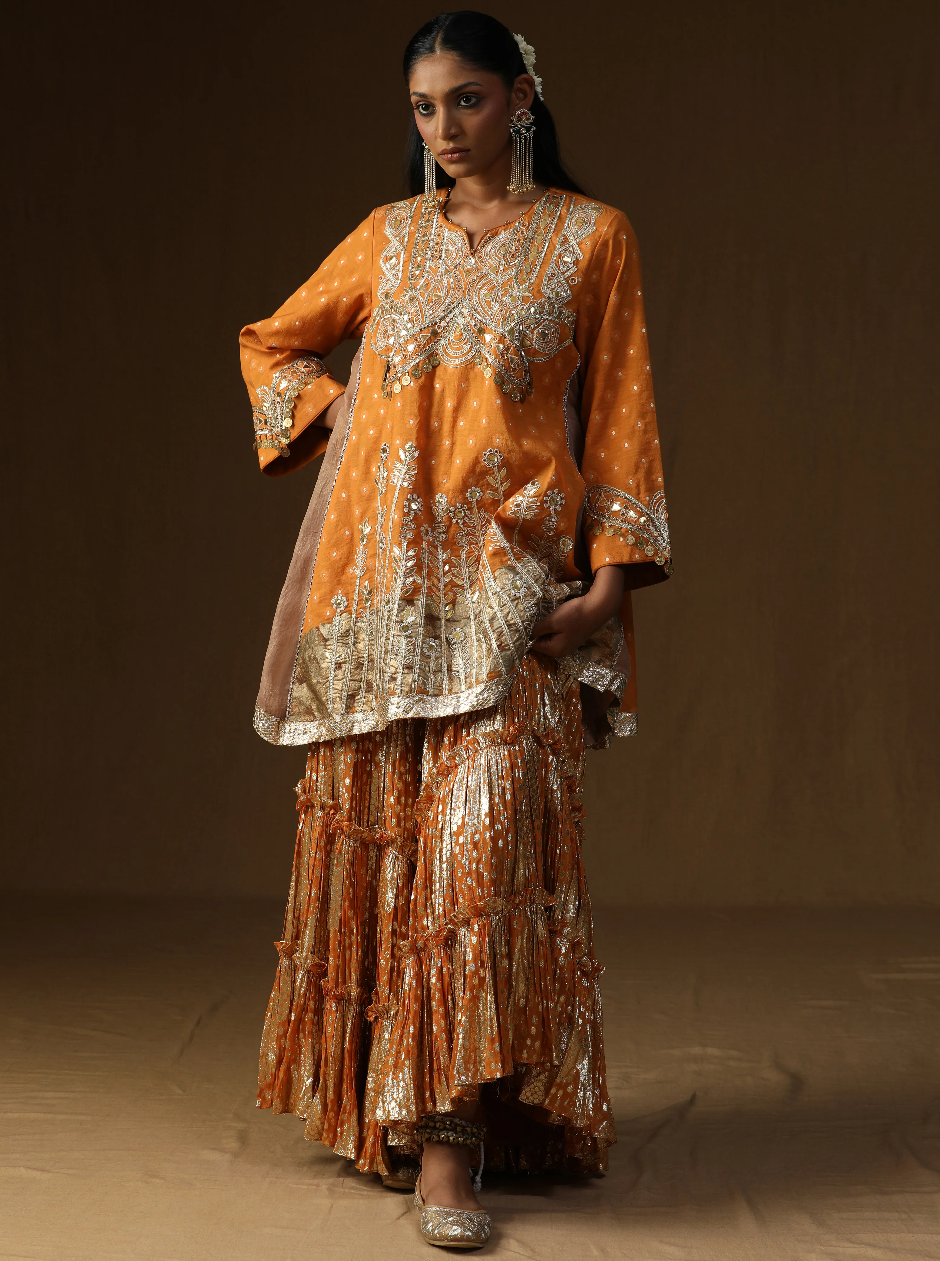 Rasika – Kesari Embroidered Sharara Set - Image 3