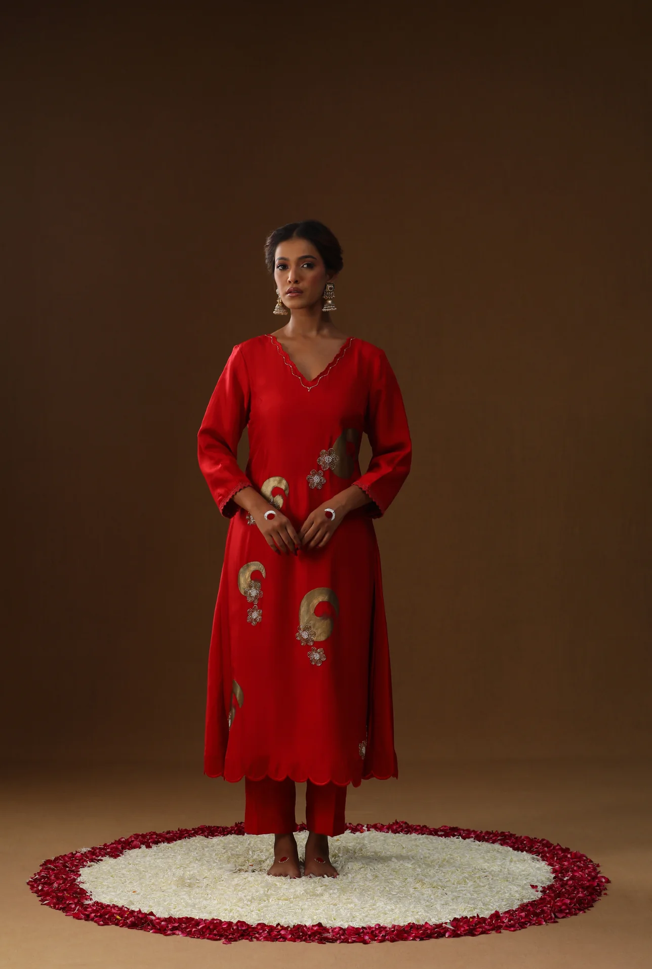 Rooh gulabi handpainted suit set - Image 5