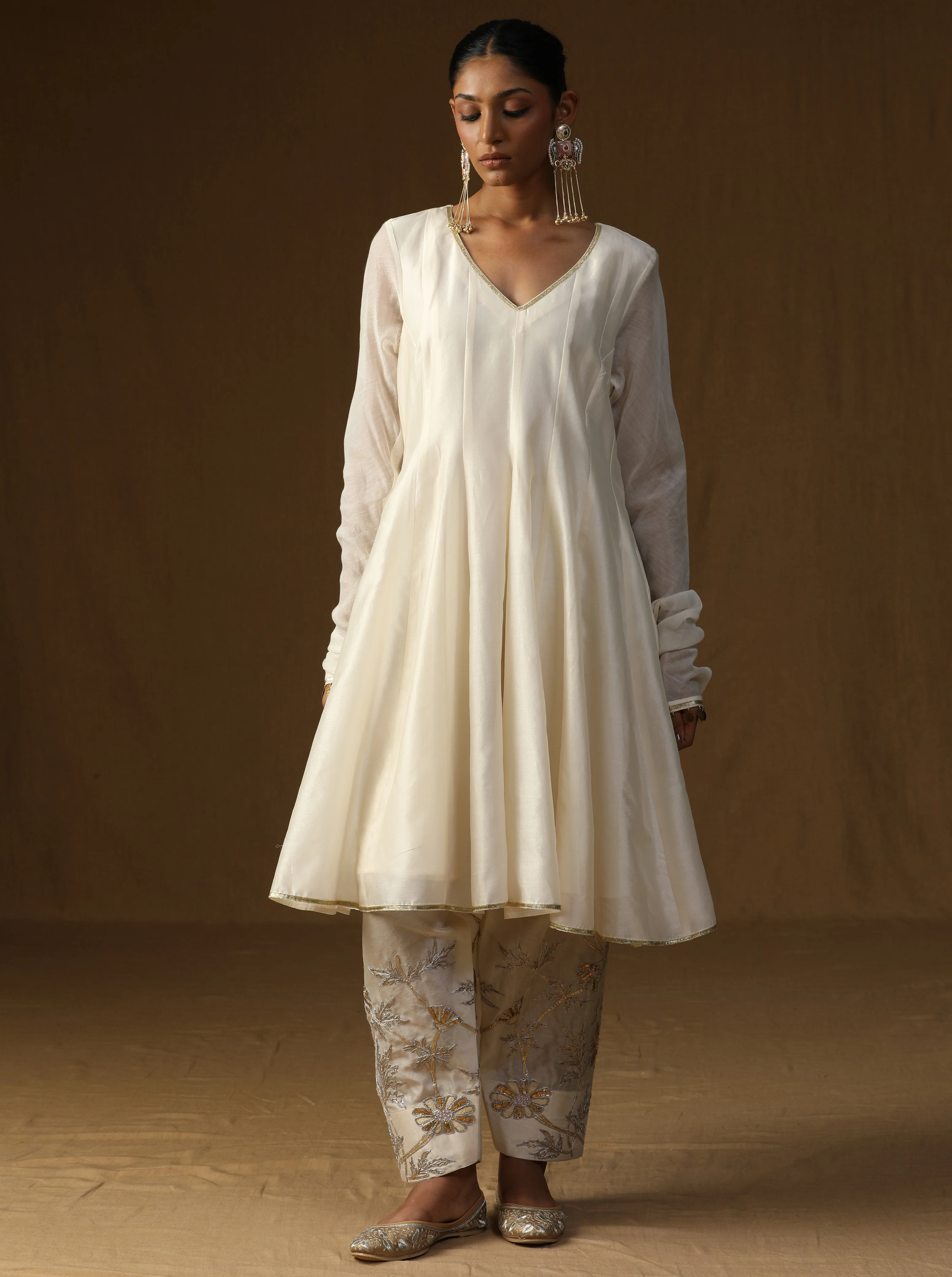 Rosette Ivory Anarkali Set - Image 3