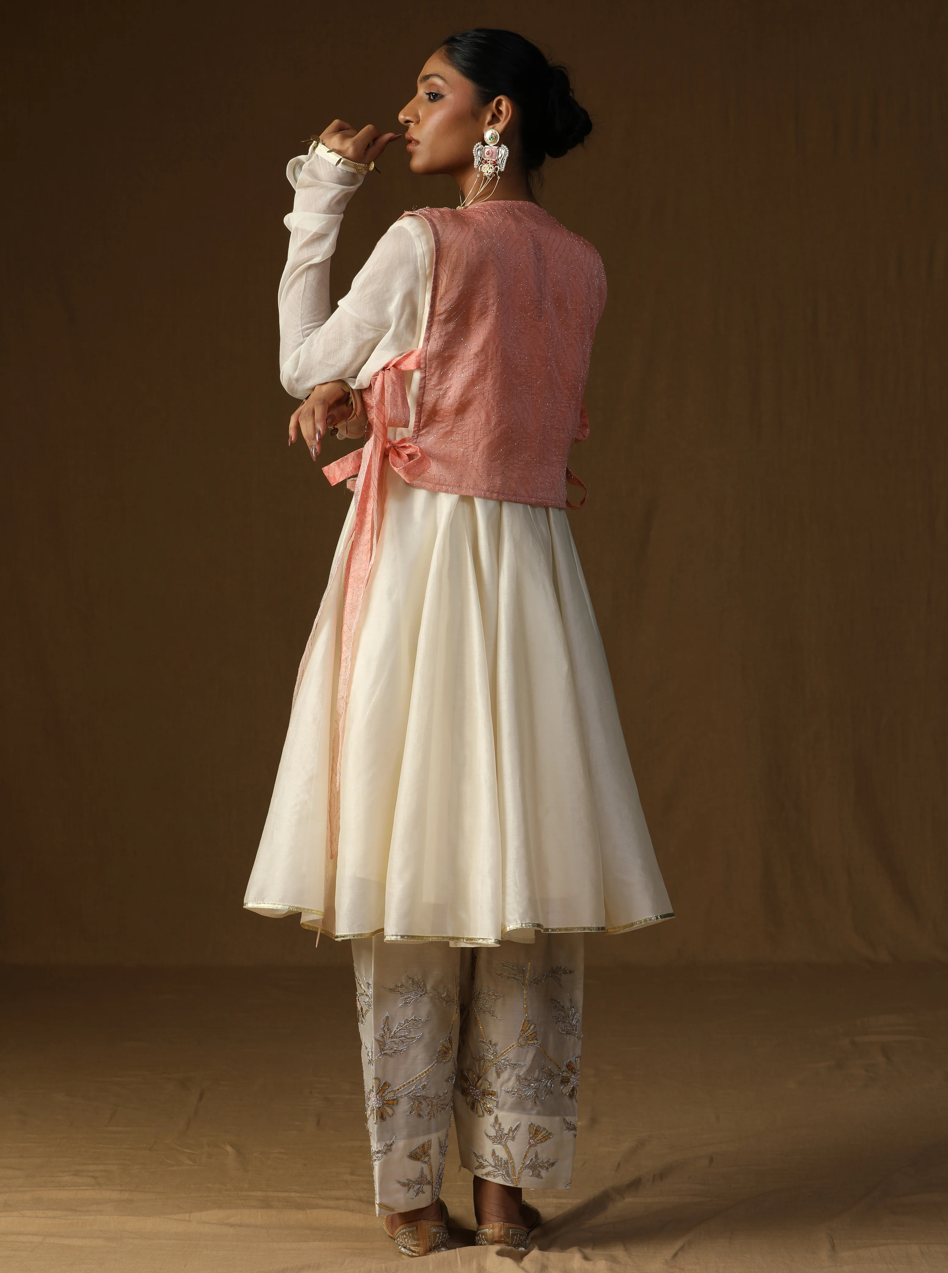 Rosette Ivory Anarkali Set - Image 5