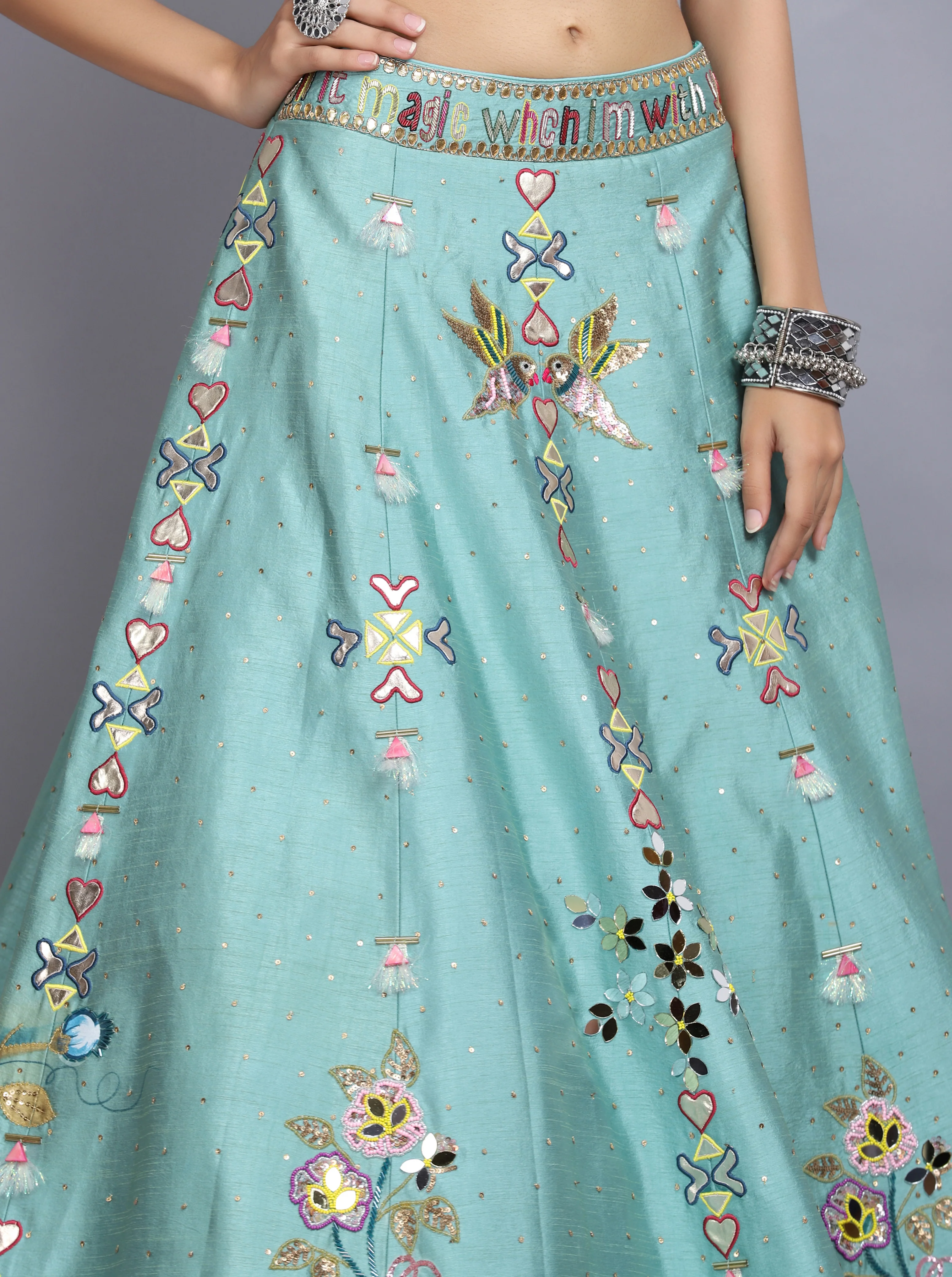 Tarini Bhatia in sapphire blue handpainted lehenga set - Image 5