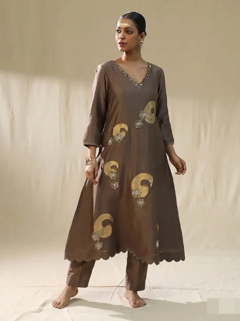 Mocha brushstroke suit set - Image 2
