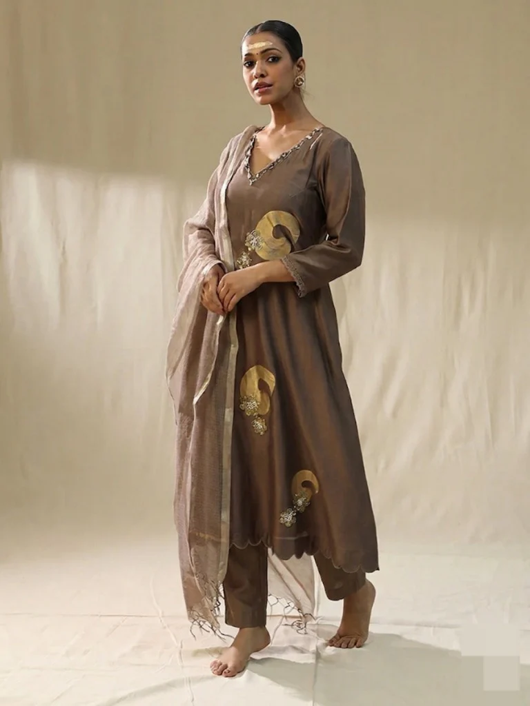 Mocha brushstroke suit set - Image 5
