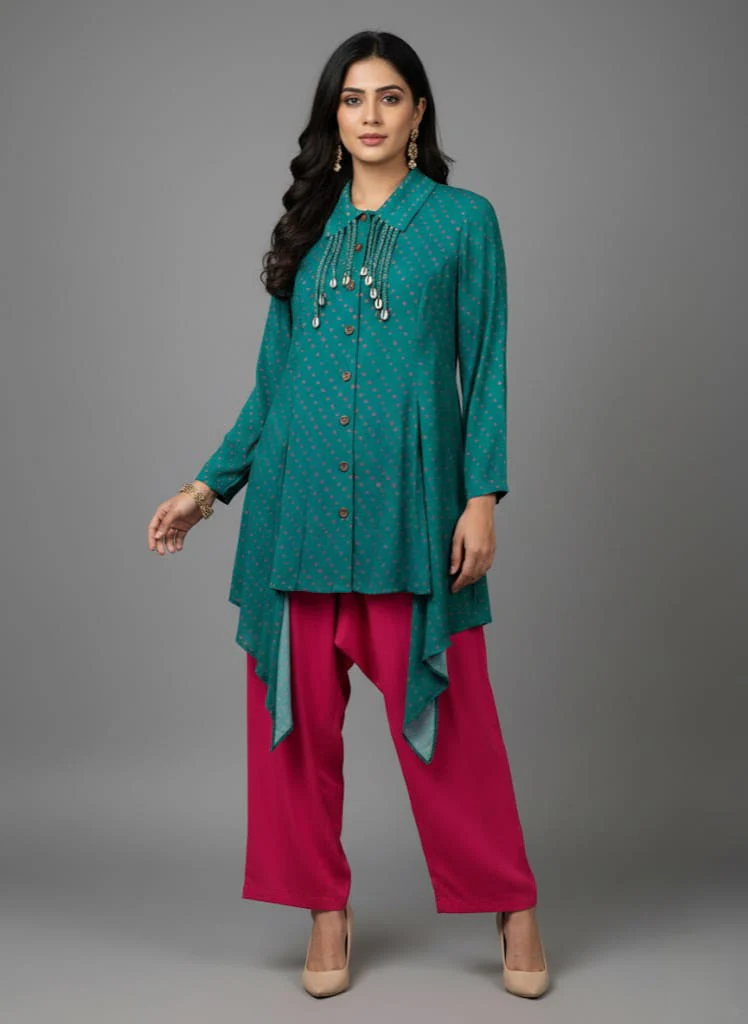 Teal bloom Co-ord Set