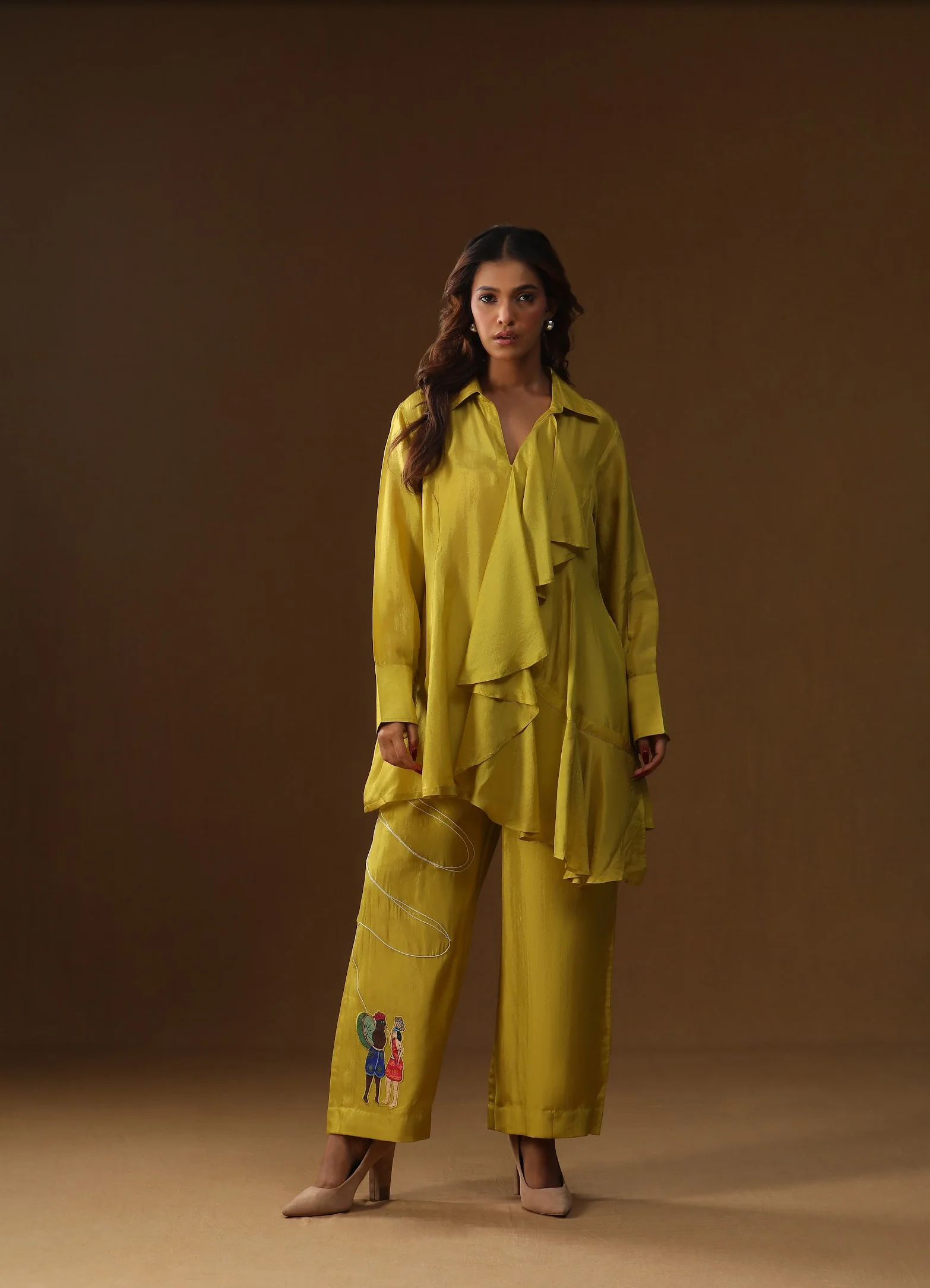 Yellow handpainted coord set - Image 6